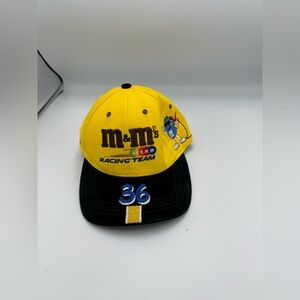 VTG KEN SCHRADER M&M's RACING TEAM Yellow/Black STRAPBACK HAT CAP #36 Suede Bill